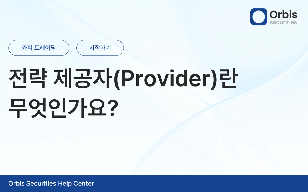 전략 제공자(Provider)란 무엇인가요? 안내 화면 1